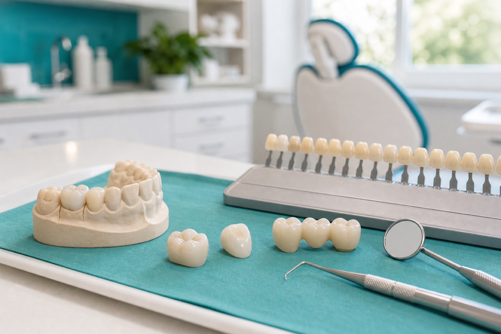 Dental shade guide and smile restoration planning