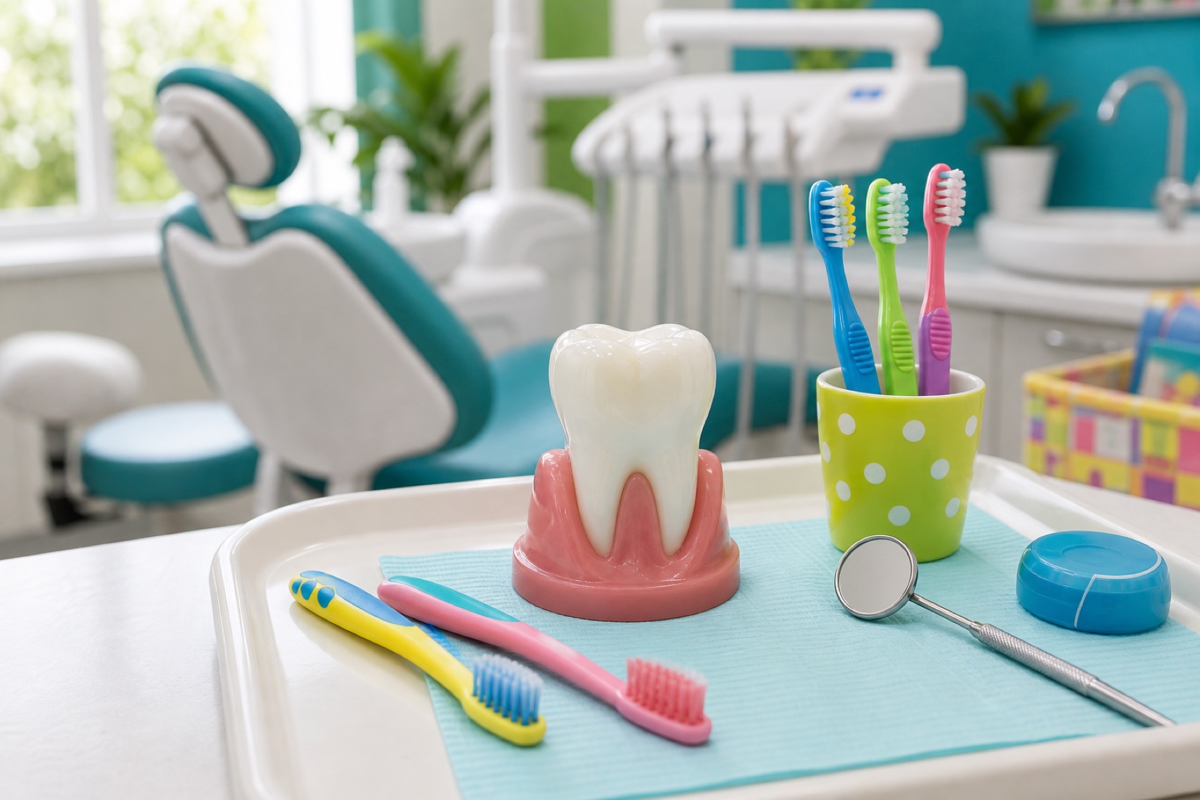 Pediatric dentistry visit for a child