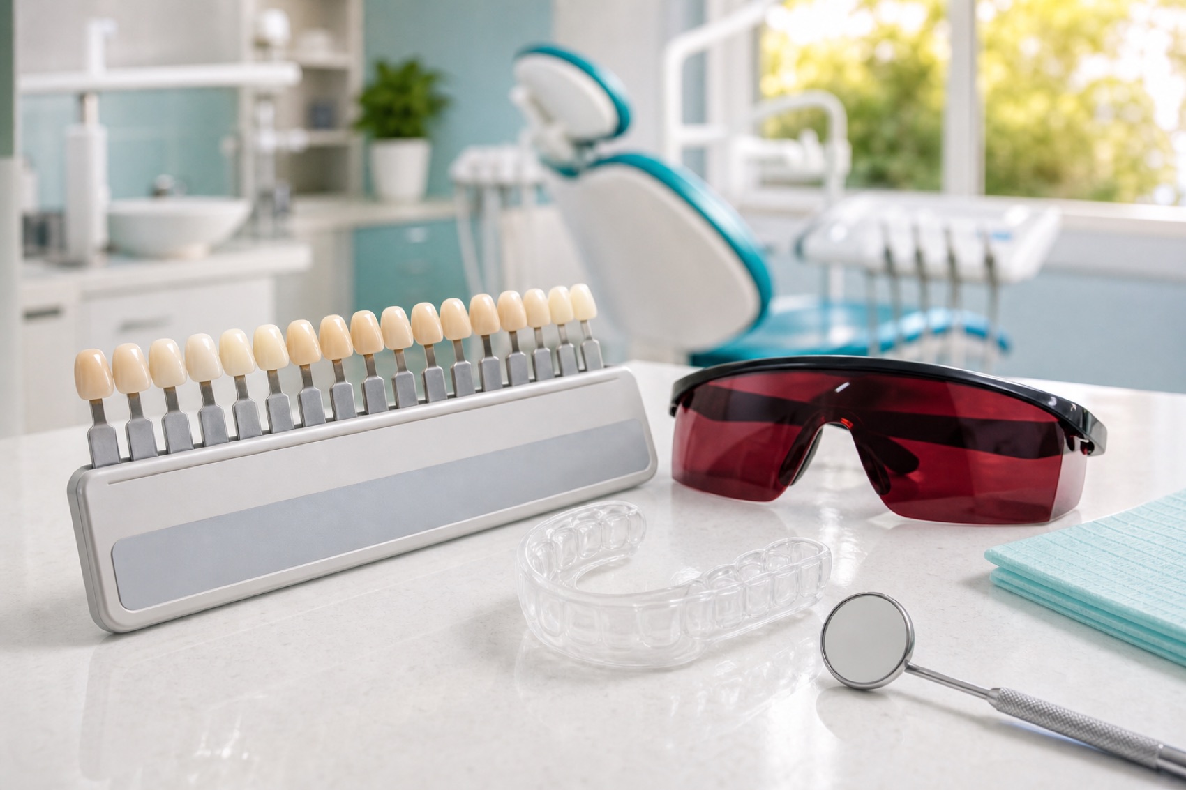 Smile care tray for teeth whitening consultation